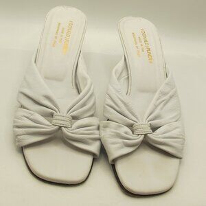 Donald J Pliner Kona white nappa 2 inch slide heels in 8.5N